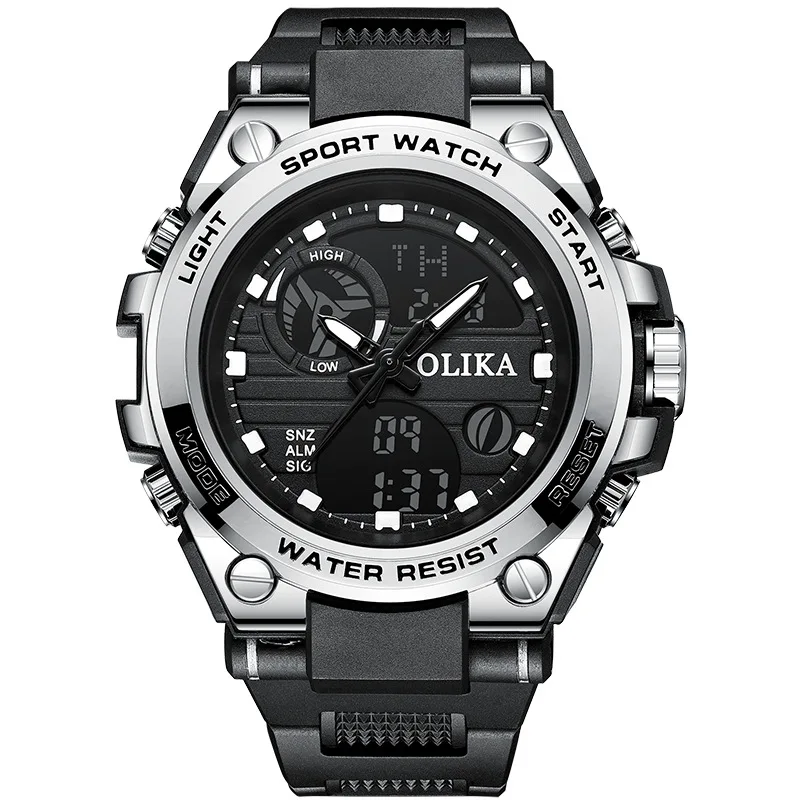 

Student Watch Dual Display Waterproof Electronic Watch Outdoor Sports Timing Multifunctional Quartz Electronic Watch Shockproof