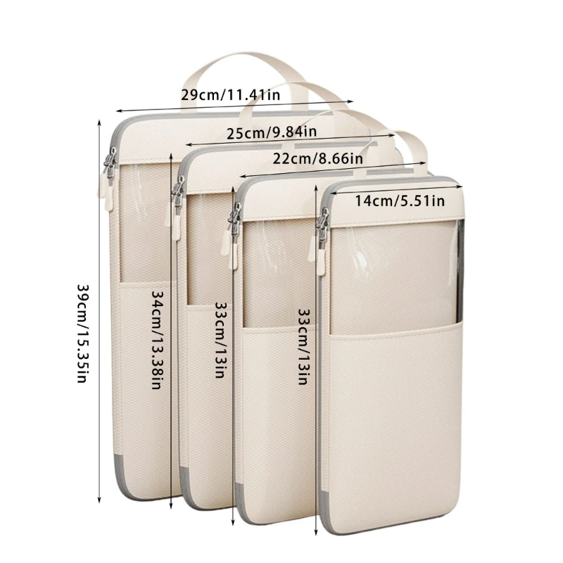 Set of 4 Multipurpose Compression Packing Cubes Essential Compression Packing Square Bag for Neat Luggage Arrangement 6