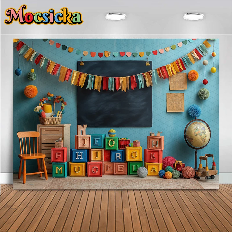 YongFoto 7x5ft Photography Backdrop Back To School Rocket Made From Pencils Blackboard Backdrops For Photography Photo Shoots Kids School Vinyl Photo Background Studio Props - View #3