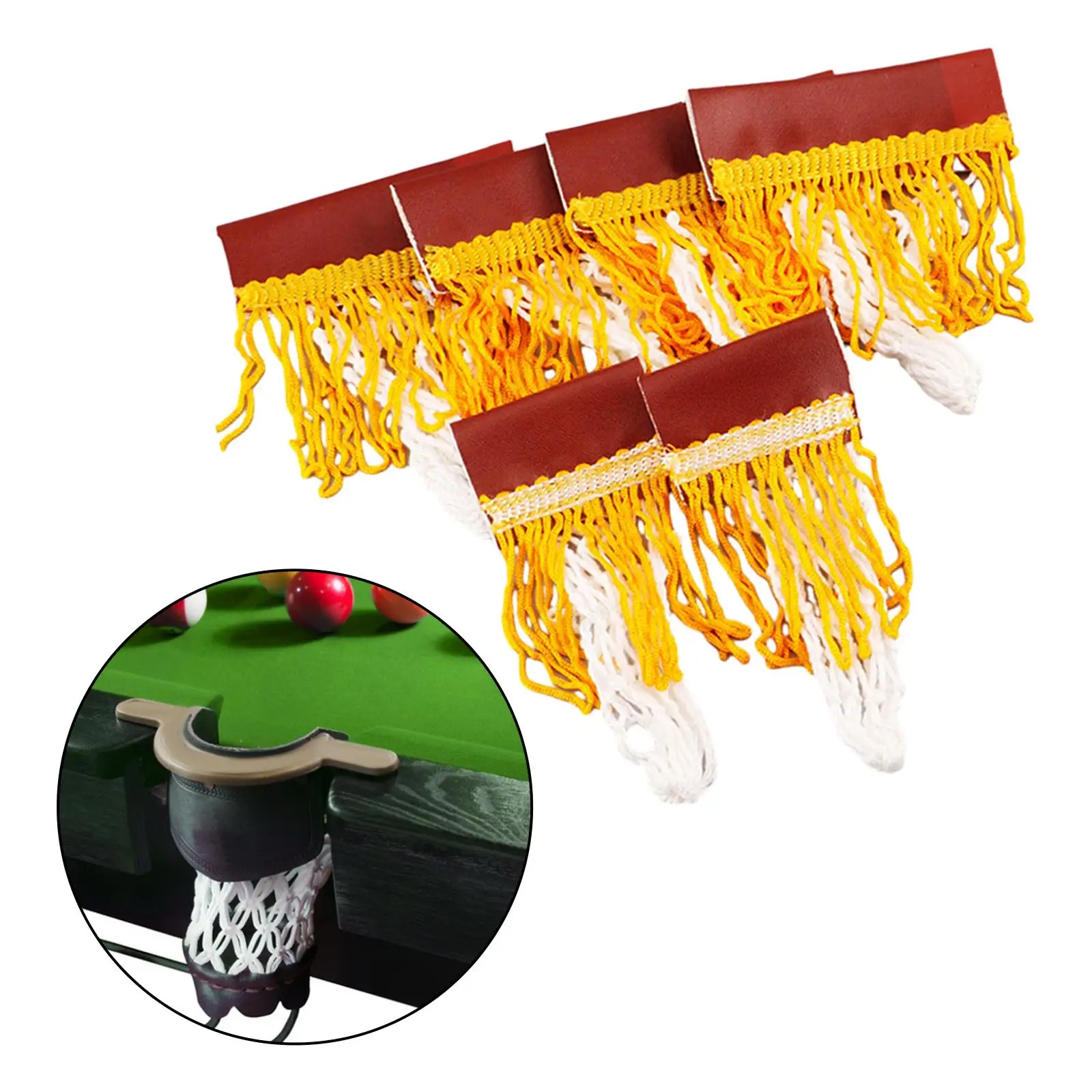 

6 Pieces Pool Table Pocket Heavy Duty Pool Table Net Replacement Drop Bag Snooker Balls Basket Accessory Billiards Net Pocket