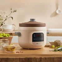 Bear 220V Slow Cooker 3L Purple Ceramic Electric Casserole Household Soup Stew Pot Health Pot Baby Supplement Pot 1