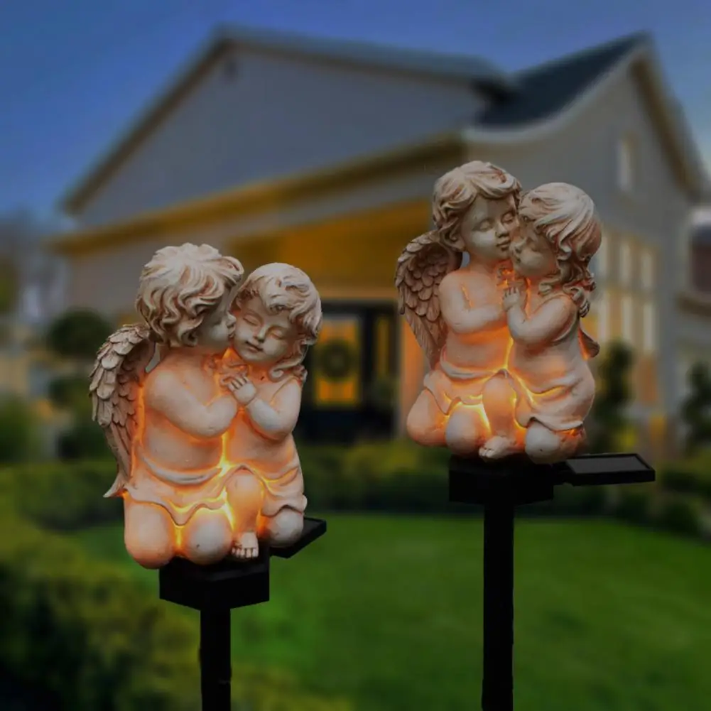 цена Solar Angel Stake Light Beautifully Crafted Outdoor Garden Decor Waterproof Fade-Resistant Garden Light