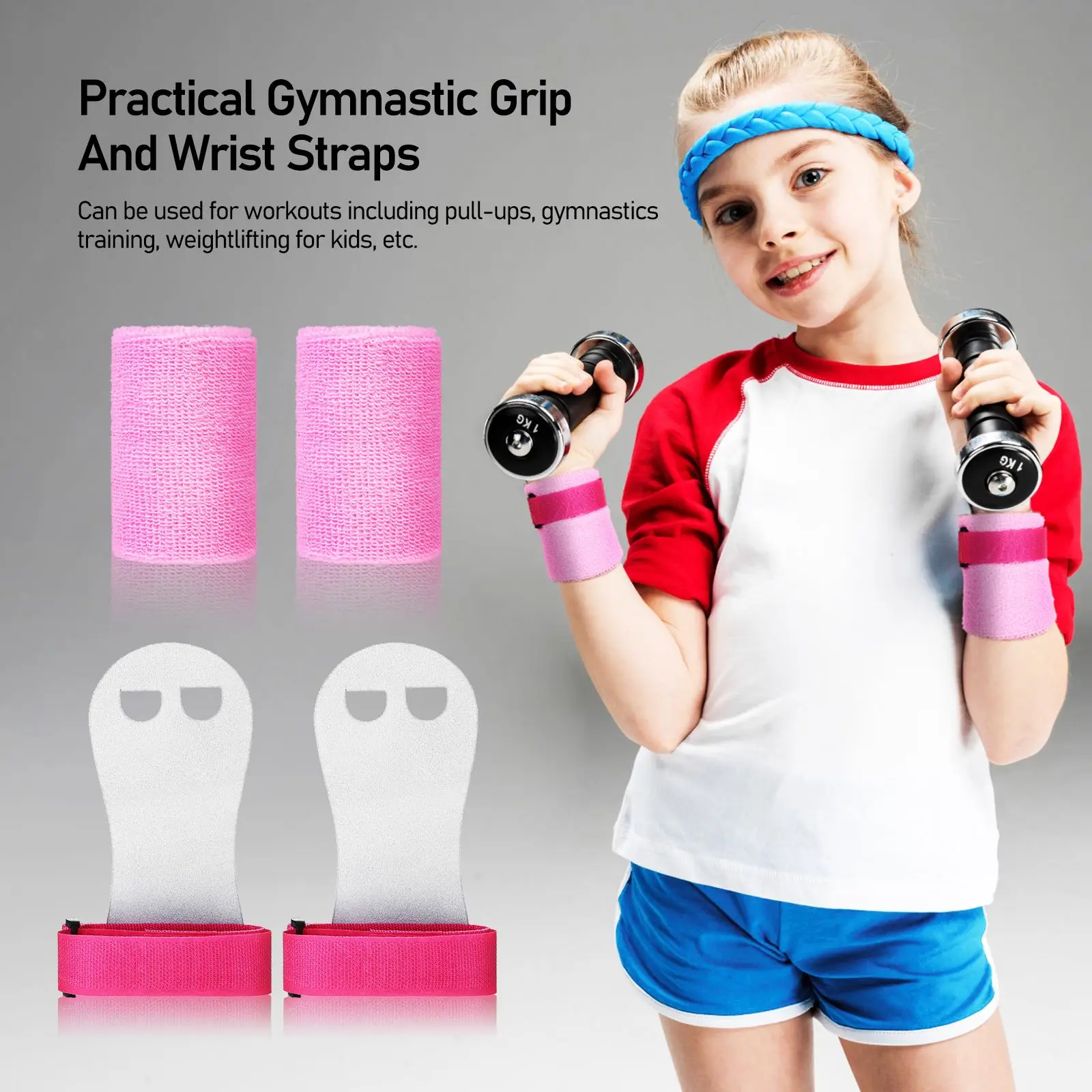 Gymnastics Palm Protectors 4Pcs Elastic Glove Wristbands for Kids Palm Protect Sleeve Gymnastic Bar Grips Children Exercises tool