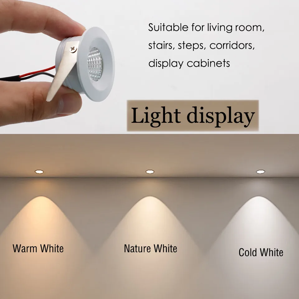 Mini projecteur LED 1W IEncastré Downlight Intérieur 12V