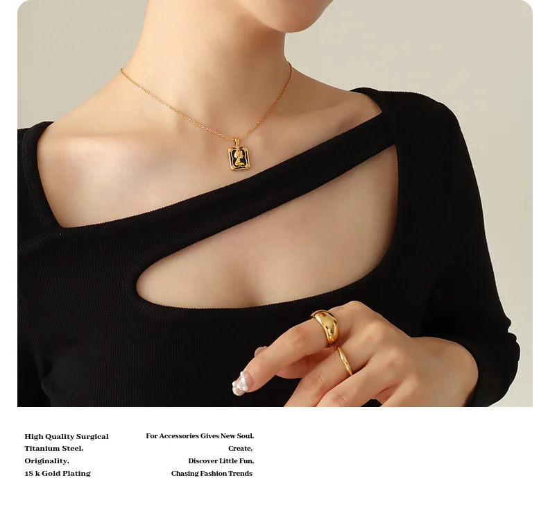 Amaiyllis 18K Gold minimalistische Königin Kopf Schlüsselbein Kette Halskette Persönlichkeit Mode vergoldet Halskette Schmuck – Detail 5