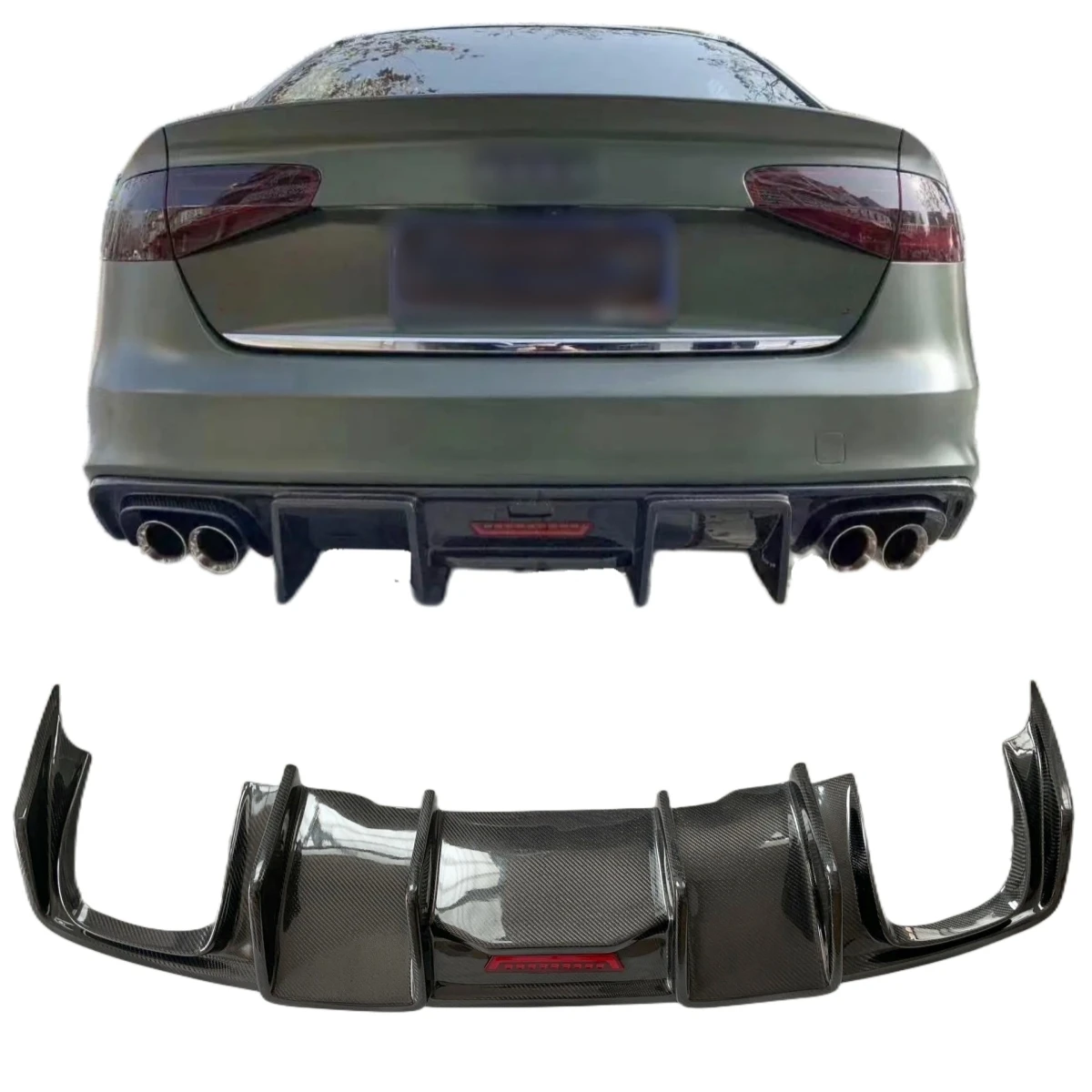 

High quality carbon fiber diffuser For S4 A4 B8.5 KB Style hole sale car rear bumper diffuser bodykit 2013-2016