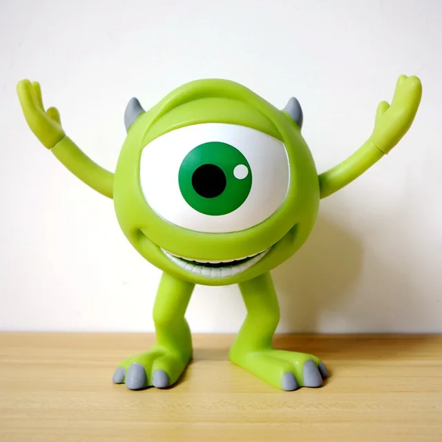 Disney Monsters University 15cm Mike Wazowski Mr Q Money Pot Piggy Bank PVC Action Figure Model Toys Collection Doll