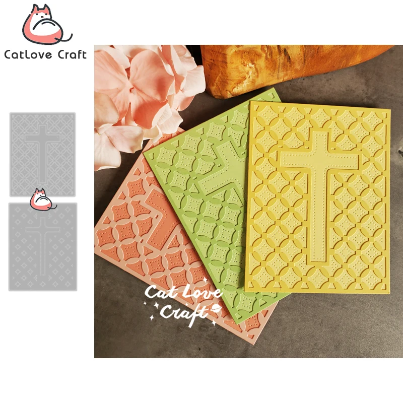 Catlove Crucifix Background Easter Metal Cutting Dies Scrapbooking Stencil Die Cuts Card Making DIY Craft Embossing New For 2023