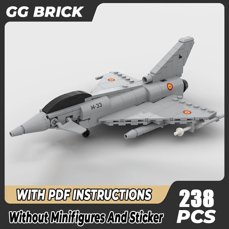 

Конструктор Moc военной серии, строительные блоки в масштабе 1:72, модель Eurofighter Typhoon, технология, самолет, детали в сборе