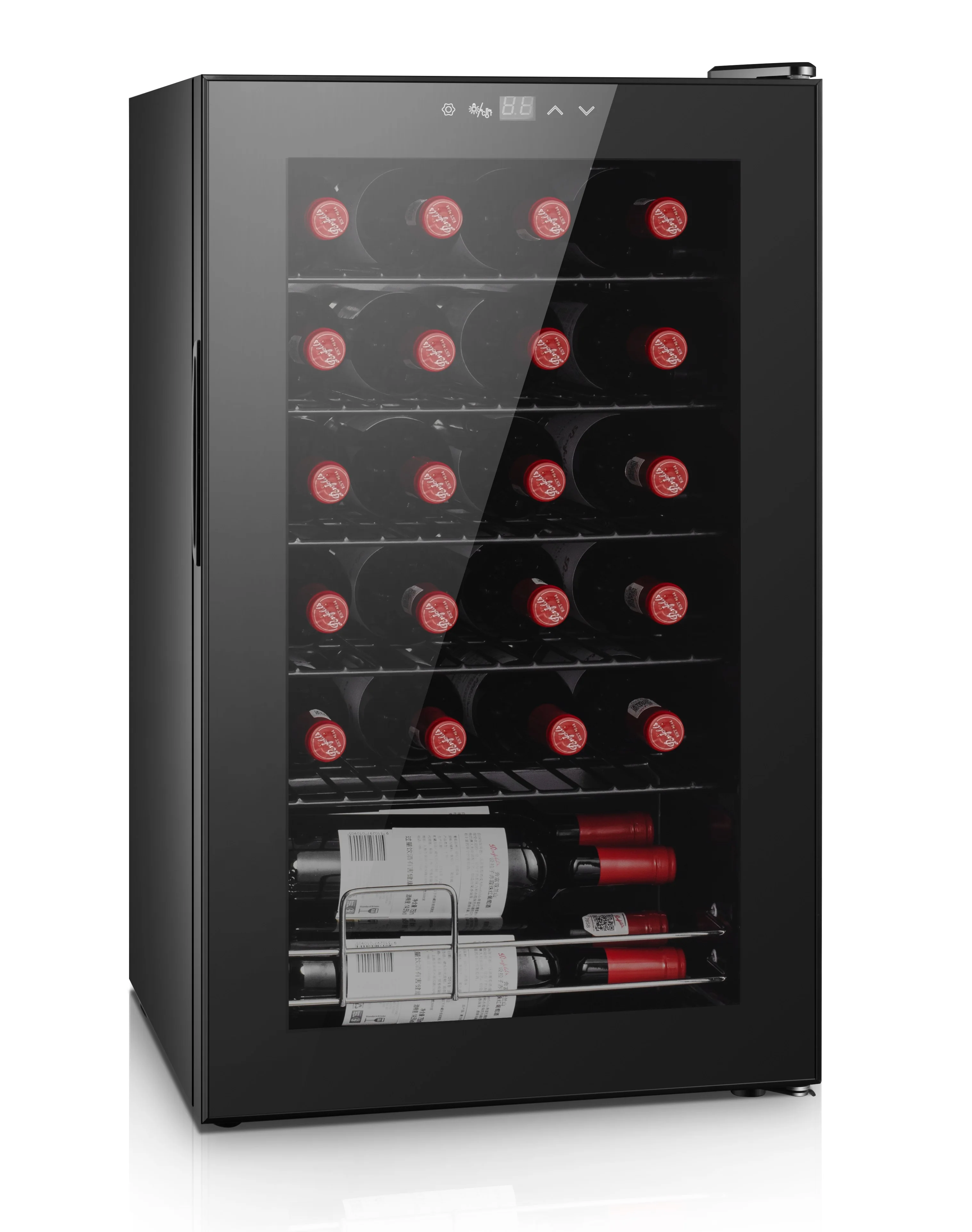 2.2Cu.Ft Tempered Glass Door Compact Wine Cooler Wine Cabinet Refrigerator Display Mini Refrigerators For Home