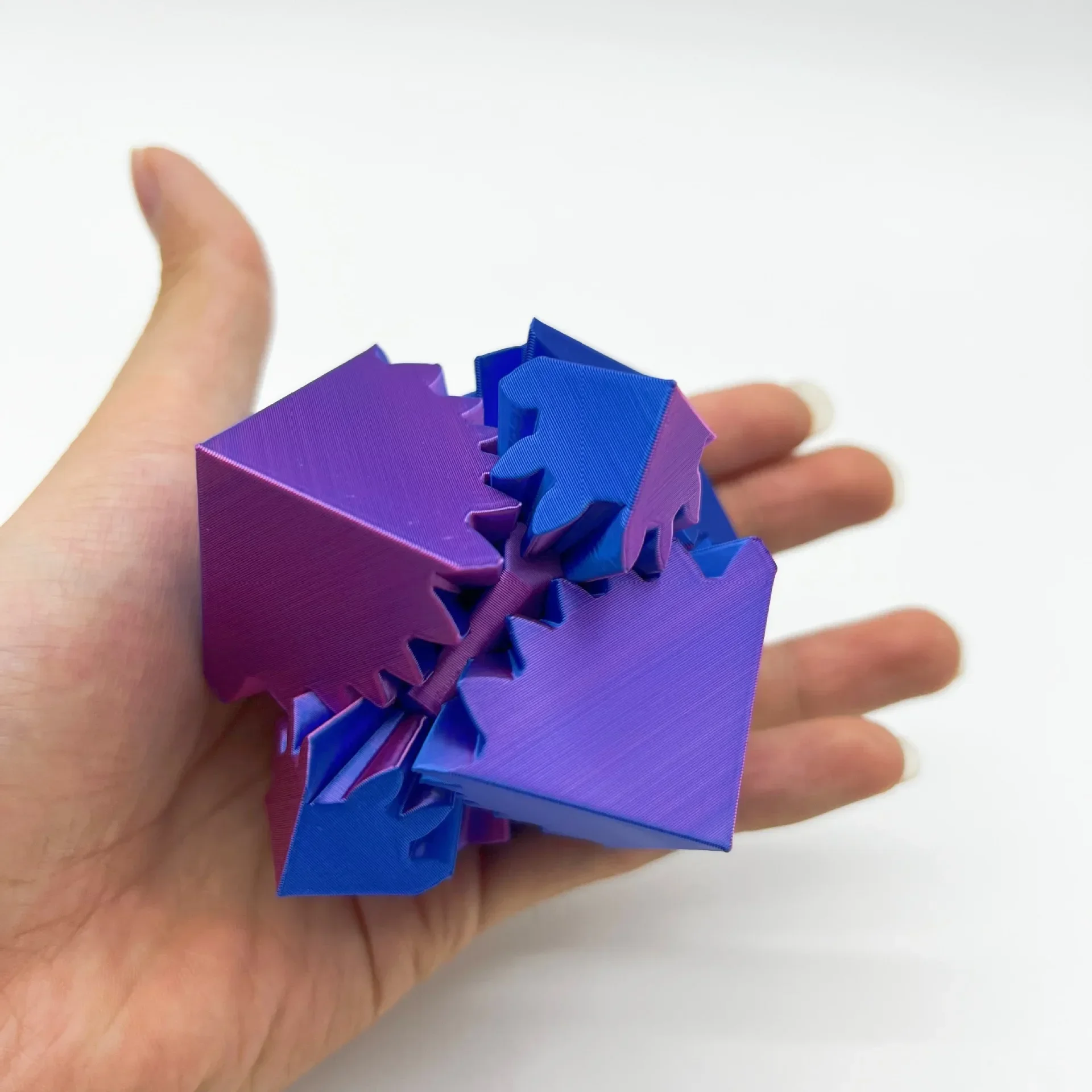 3D Printed Cube Fidget Toy Stress Relief Cube Gear Ball Rotating Stress Relaxing Toy Desktop Decoration Decompression