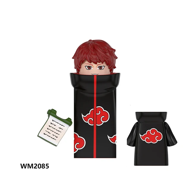 Naruto Sasuke Kakashi Akatsuki bricks Building Blocks Anime cartoon Mini Action Figures Heads Assembly Toys kids Birthday Gifts Bright Pink