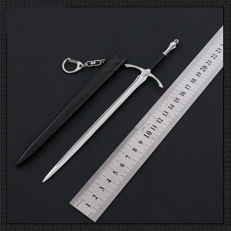 Middle Earth Weapon Gandalf Glamdring Medieval Sword Metal Katana Samurai Sword Accessories Keychains Birthday Gifts Toys 22cm cosplay sword,sword keychain,cosplay toy,cosplay prop