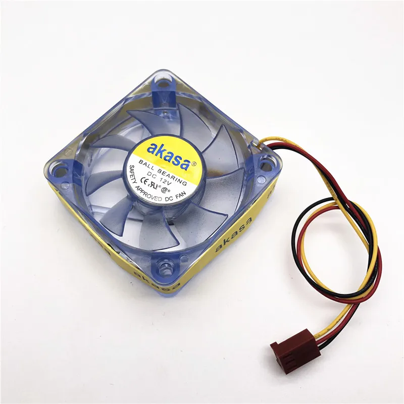 AKASA 60MM Ball Bearing Led Cooling fan 6CM 60*60*20MM DC12V 2.5W computer case LED with 3pin cooling fan dc fan