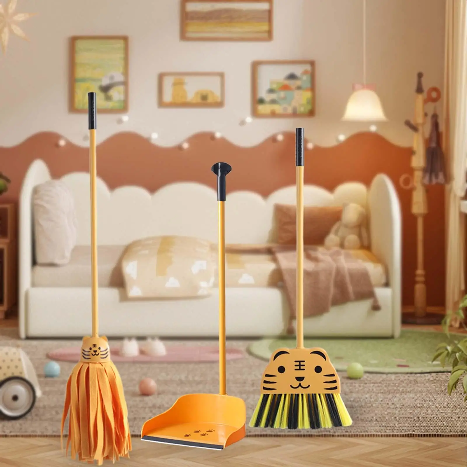 Mini Broom and Dustpan Set for Kids Cute Educational Toys Kids Cleaning Set 3
