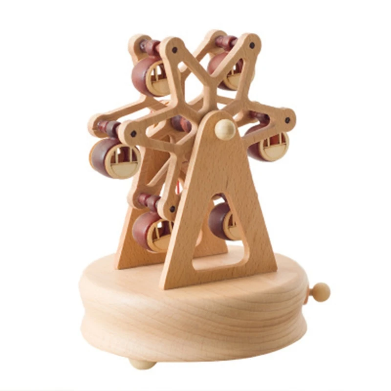 

Romantic Rotating Wooden Music Box Handcraft Collection Home Decorations Gifts