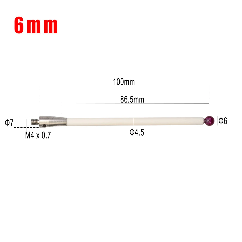 

Stylus CMM Touch Probe Tool Utralight 100mm Part Tool Repair Tungsten Steel 6.0mm A-5000-3712 Accessories