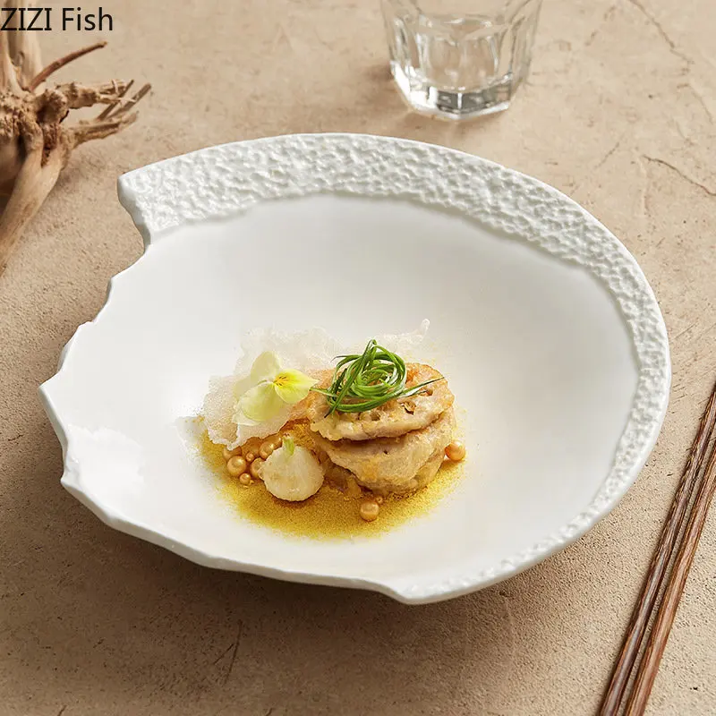 CreativeBrokenEdgePlateHotelRestaurantDishesDecorationPlate