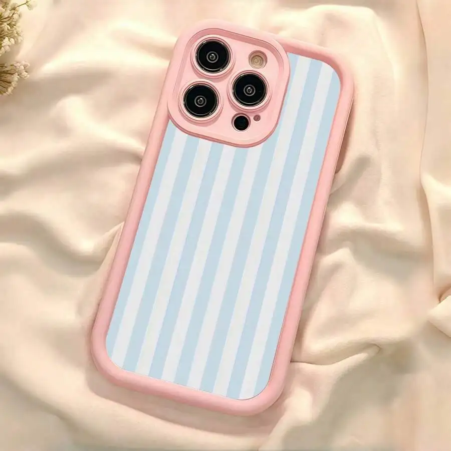 Blue Stripe Pattern Soft Silicone Phone Case