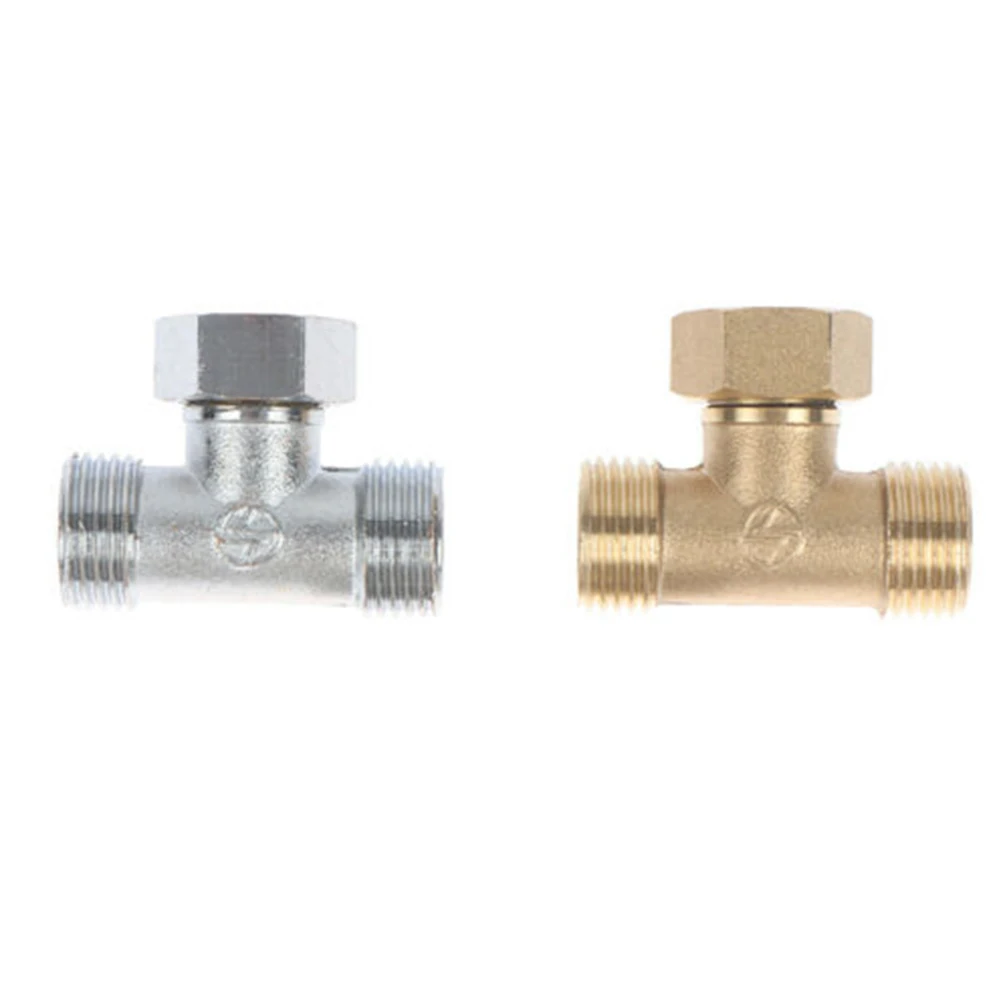 Toilet Diverter Valve Copper T Adapter G1/2" T-Valve For Bath Bidet Sprayer Shower Fitting 4 Points Copper Three-way Water Pipe