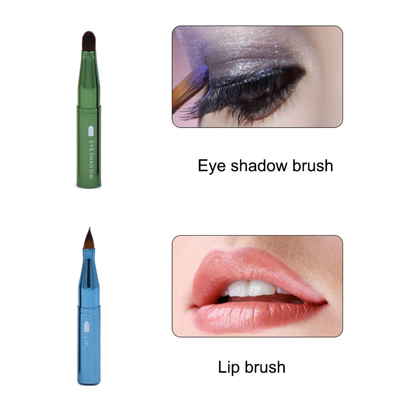 4 In 1 Multifunctional Makeup Brush Eyebrow Lip Eyelash Eye Shadow Professional Cosmetic Brush Metal Colorful