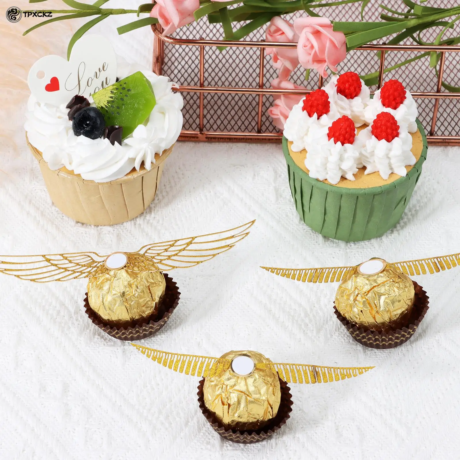 12/24 Hollowed Wings Cupcake Toppers For Harry Potter Wizard