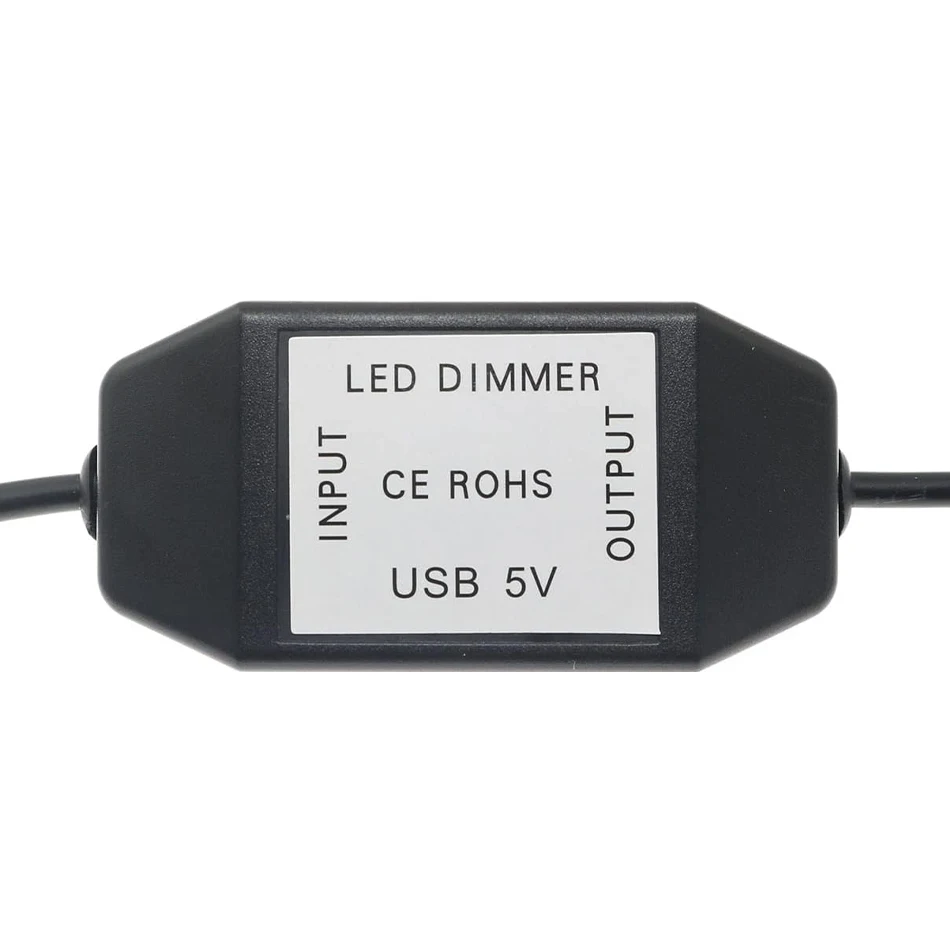 LED Dimmer Switch Knob 5V DC USB Female to Male Extension Cord with Rotary ON OFF Controller White Black for LED Strips