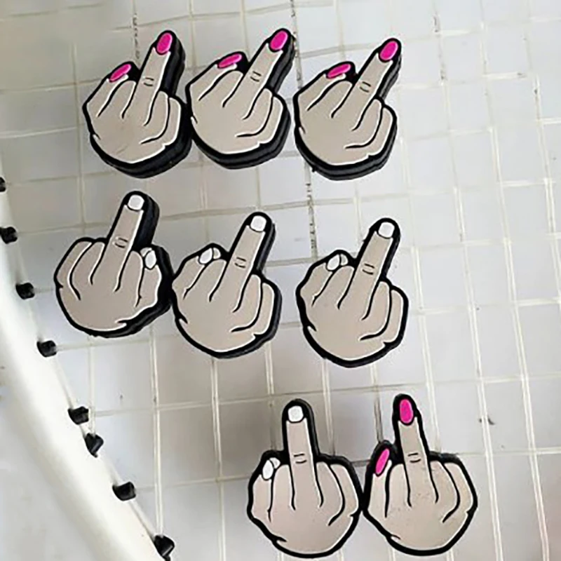 Middle Finger Tennis Racket Vibration Dampener Shock Absorbing Silicon
