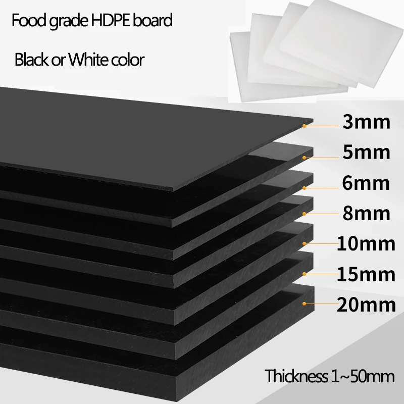 Black White Food Grade Polyethylene Waterproof Board,HDPE Plastic DIY Handmade Model Sheet Gaskets Cutting Mat Customizable Size