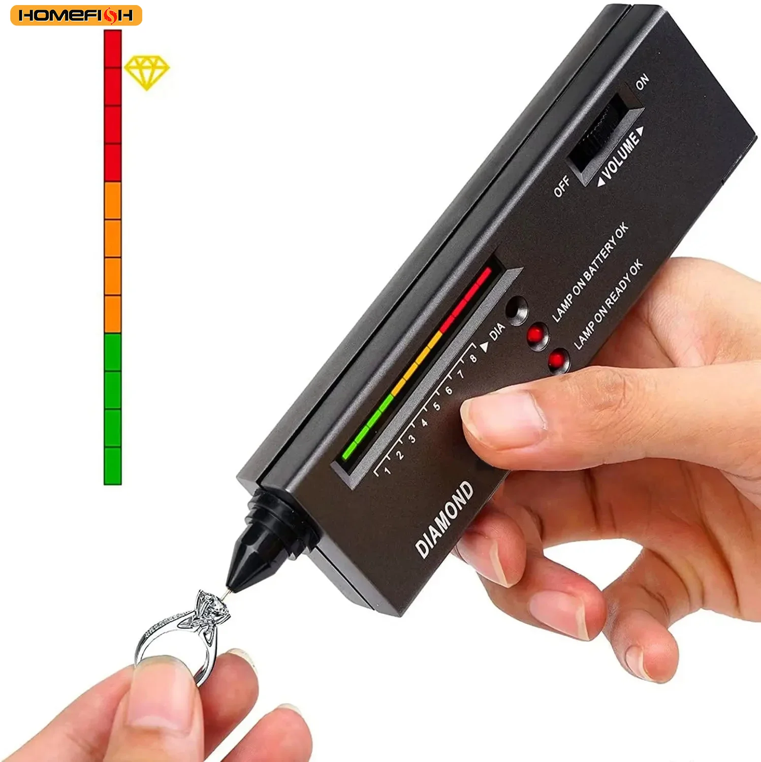 HOMEFISH Diamond Tester High Accuracy Diamond Tester Pen Jewelry Diamond Tester Professional Diamond Selector Diamond Tester Kit