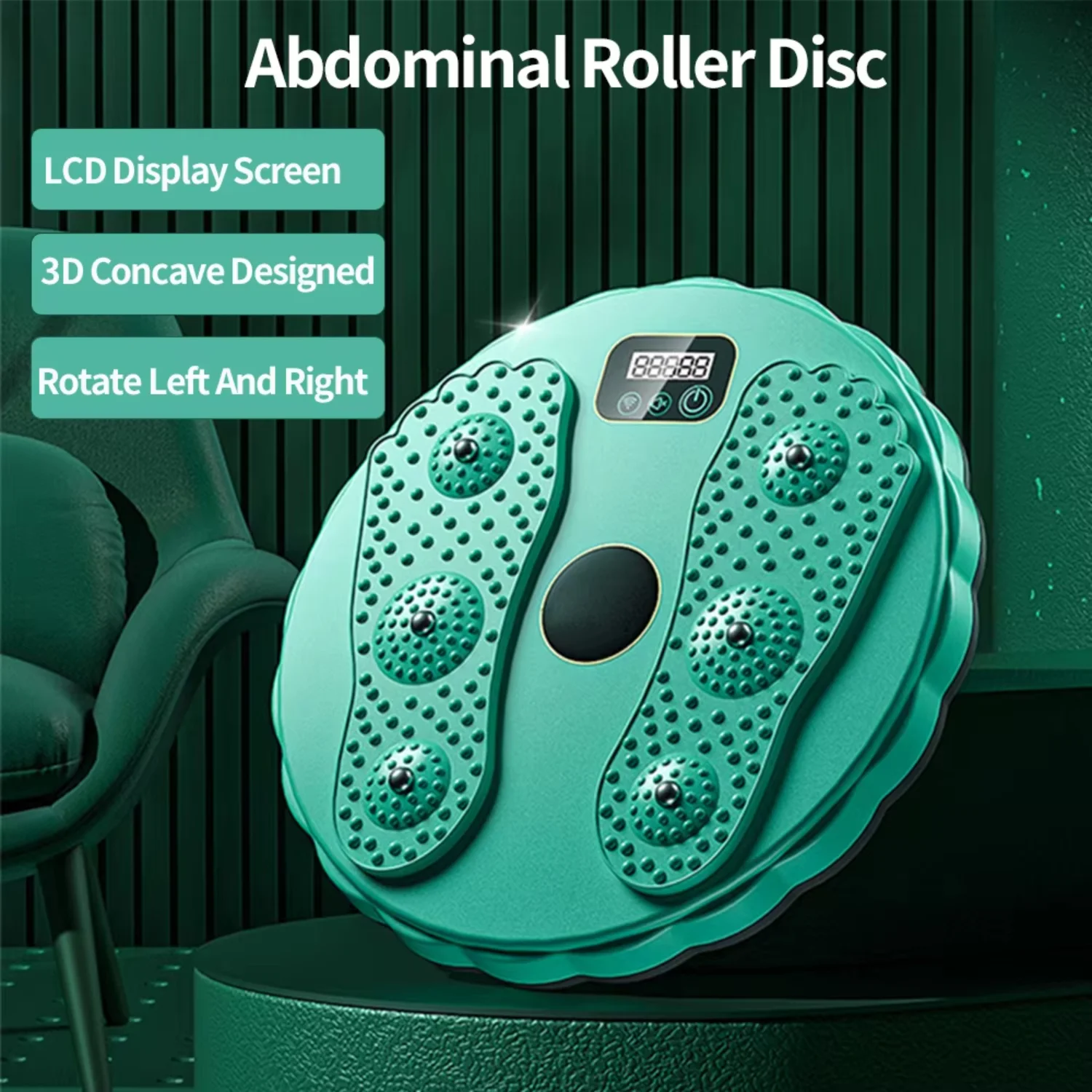 Muscle Training Sliding Plate LCD Display Multi-functional Core Trainer Rotation Disc Rotatable Assist Exercise Equipment
