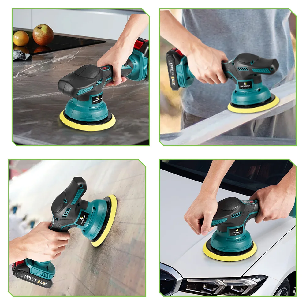 150mm Electric Car Polisher 8 Gears Adjustment Cordless Car Polishing Waxing Sanding Power Tools For 18V Battery Car polisher cordless car polisher electric polisher