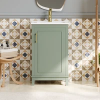 [Viedo] 20 Inch Modern Small Bathroom Vanity Cabinet With Ceramic Basin- 20*15.5*33.3 Inches,Ample Storage,1 Soft Close Door 1