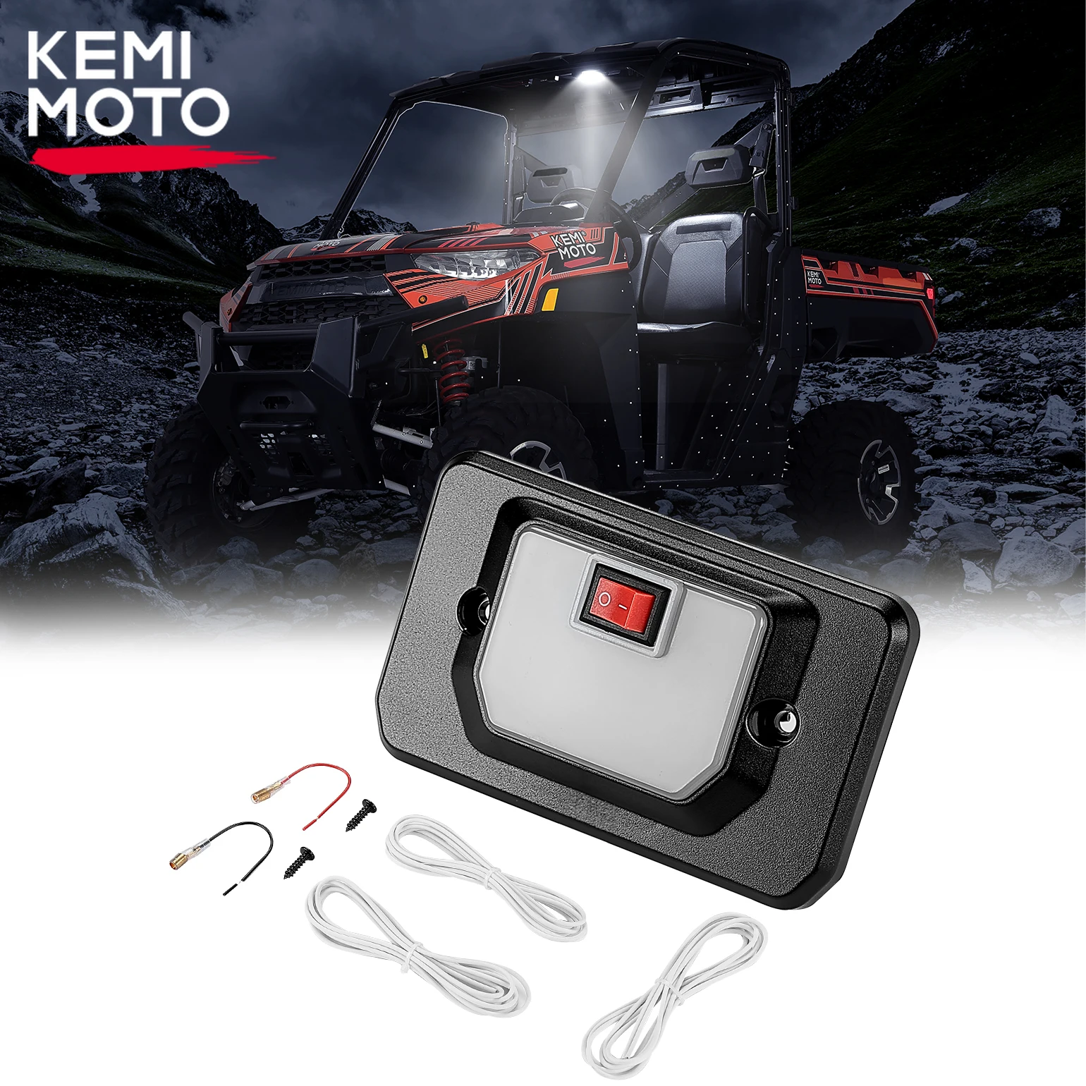 

KEMIMOTO UTV #2889159 Dome Light Compatible with Polaris Ranger XP 1000 2018-2024 / Ranger SP 570 2022-2024 Overhead LED Light