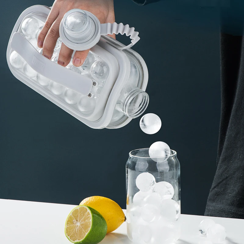 Portable 2 In 1 Ice Ball Maker Makes Bottle Makes 17 Ice Cubes  Multi-function Container Pot Kitchen Gadgets Bar Accessories