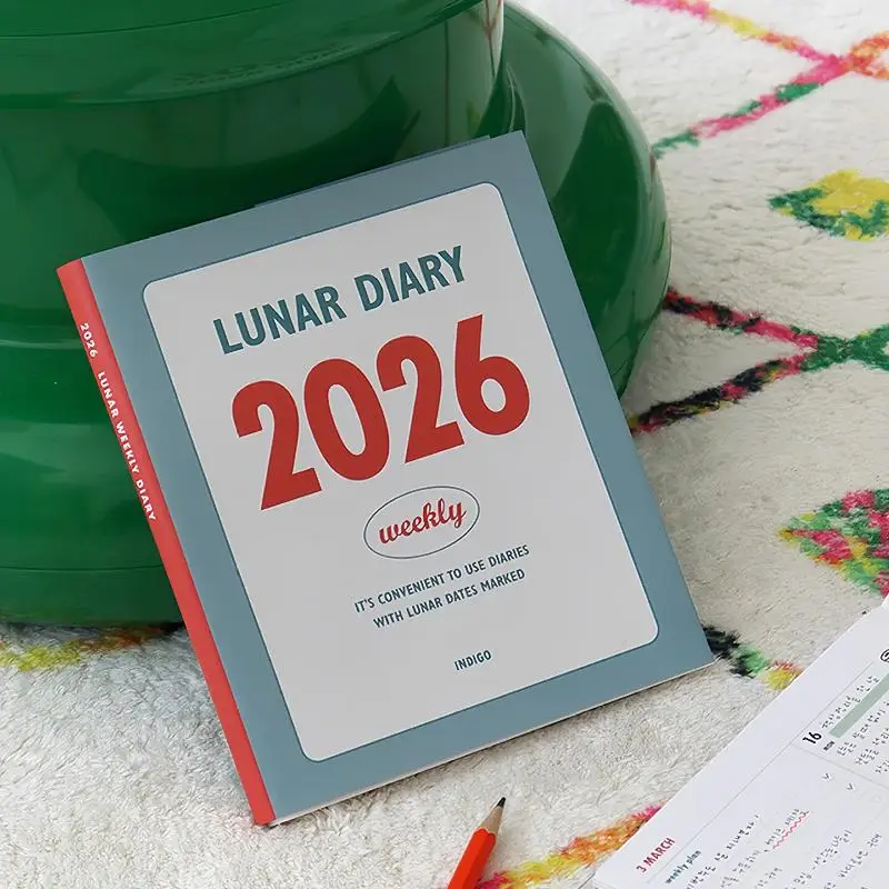 Agenda 2026 Minimalista con Calendario, Diario di Studio per Studenti, Taccuino Retrò, Blocco Note - immagine 5