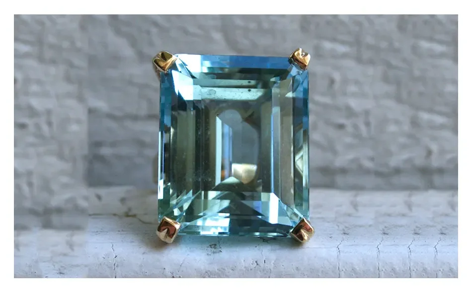 ZDADAN 925 Sterling Silver Aquamarine Gemstone Ring For Women Fashion Party Jewelry Gifts Wholesale