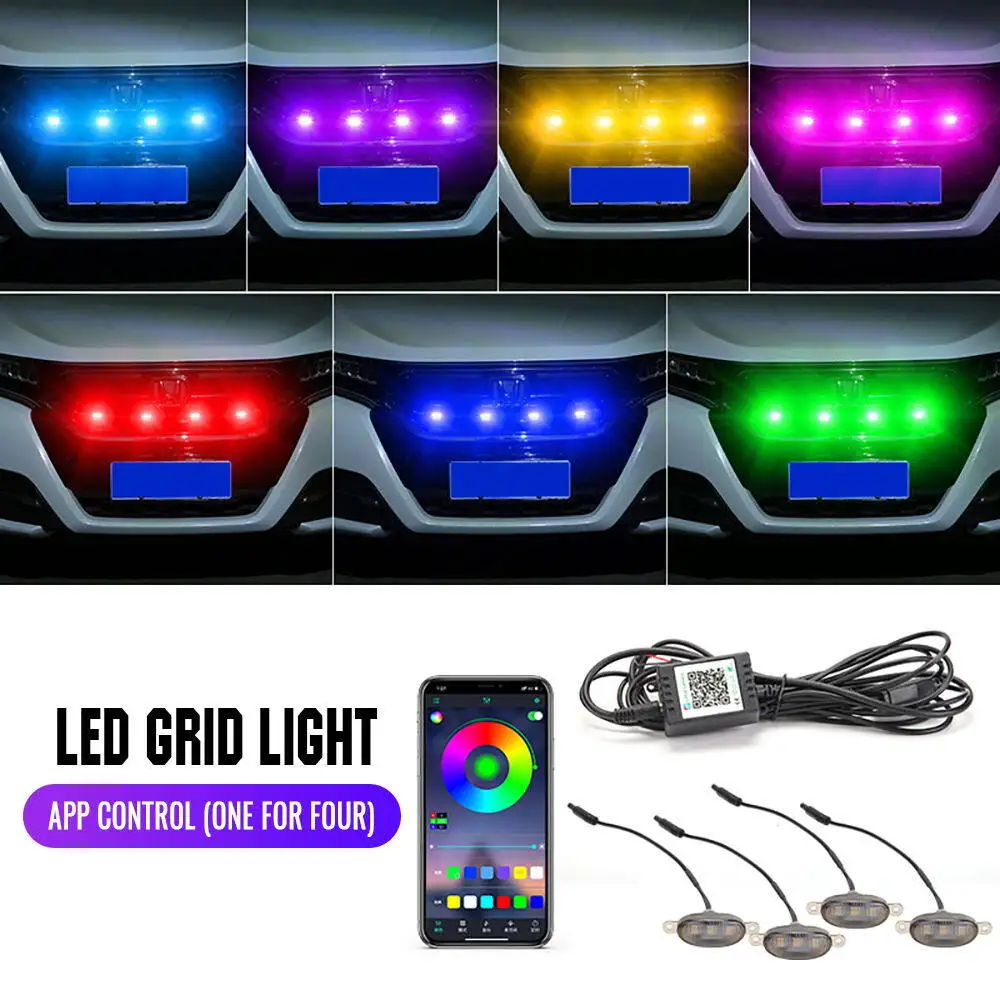 ตัวเลือกสินค้า ไฟ LED กระจังหน้ารถยนต์ RGB ควบคุมส่วนกลาง