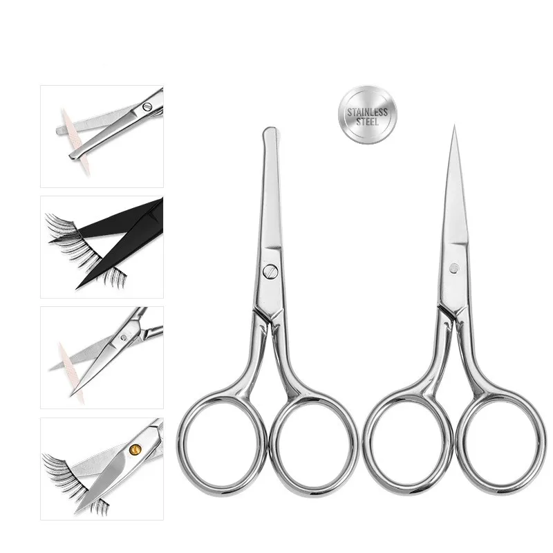 ProfessionalEyebrowScissorsStainlessSteelCurvedBladeCuticle