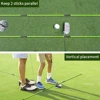 Caiton Green Golf Alignment Sticks 2 Sets - 48inch Alignment Practice Rods, Foldable for Easy Portability, Golf Training Aids 4