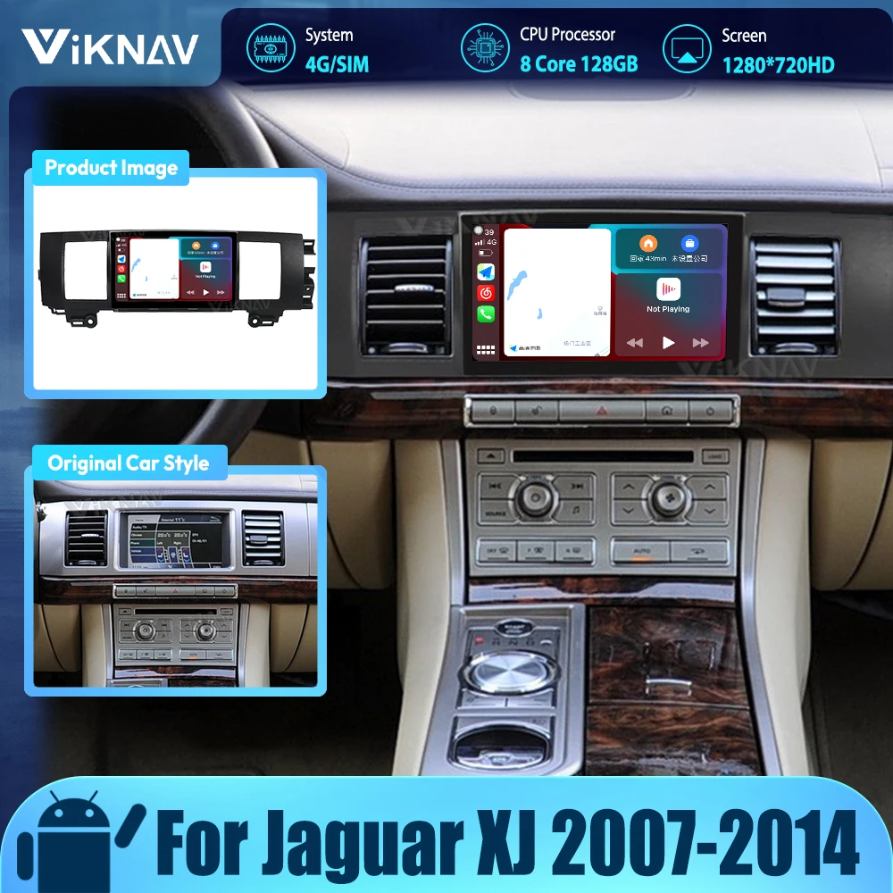 

Android head uit car radio For Jaguar XJ 2007-2014 Car stereo receiver touch screen GPS navigation