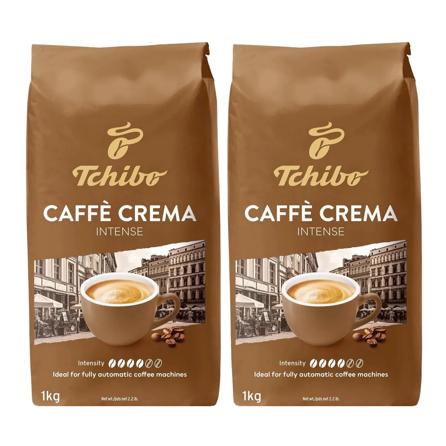 2x Kawa ziarnista TCHIBO CAFFE CREMA INTENSE 1kg z Polski za $18.52 / ~76zł