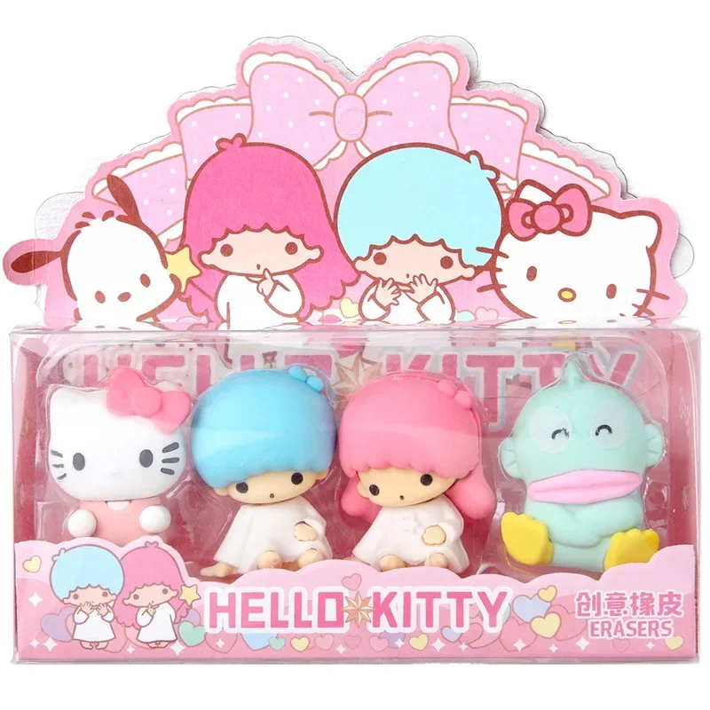 Sanrio Eraser 12pcs Hello Kitty Detachable Assembly Gift Box Eraser Student Holiday Prizes Small Gifts pencil eraser