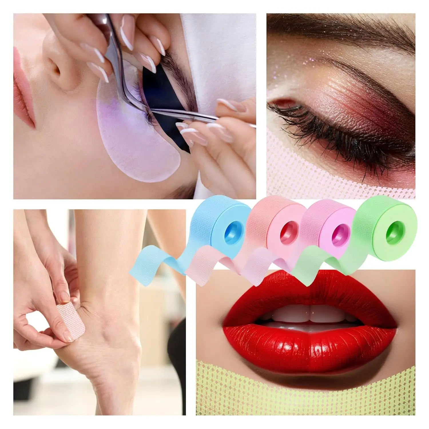 4 Rolls Hypoallergenic Lash Tape - Breathable Micro-Pore Strips for Pain-Free Extension Removal (Salon & Home Use)