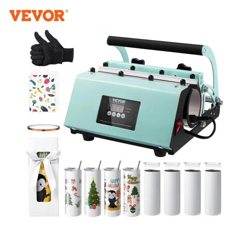 Heat Press Machine Sublimation Tumblers Tumbler Press Set with 8pcs 20OZ Blank Tumblers Mug Cup