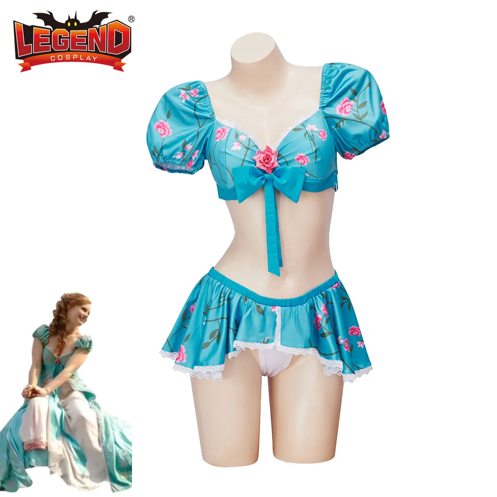 

Giselle Cosplay Costume Sexy Princess Swimsuit Bikini Costume Crop Top Skirt Swimwear Women Two Pieces Bathing Suit Outfit Adult