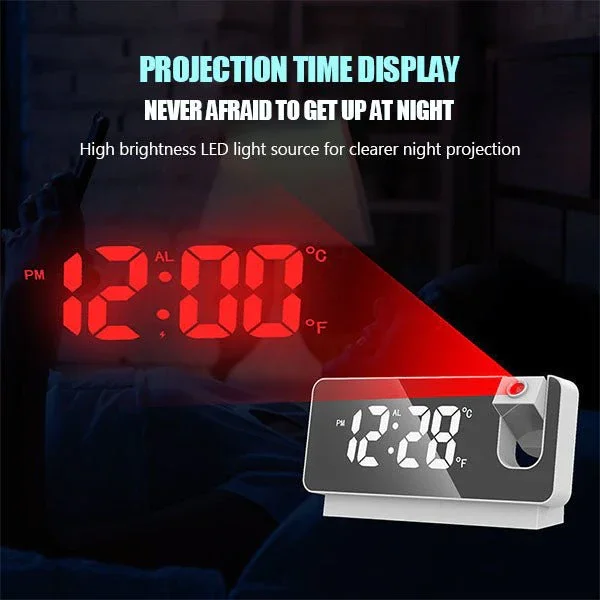 Tiempo de proyección Instrucciones de reloj de alarma  Reloj de alarma  Techo de proyección-180 Time - Aliexpress