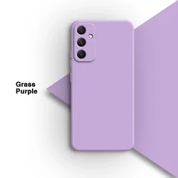 High-Quality Liquid Silicone Square Back Cover with Lens Protection - Original Design for Samsung A35 (Grass Purple)