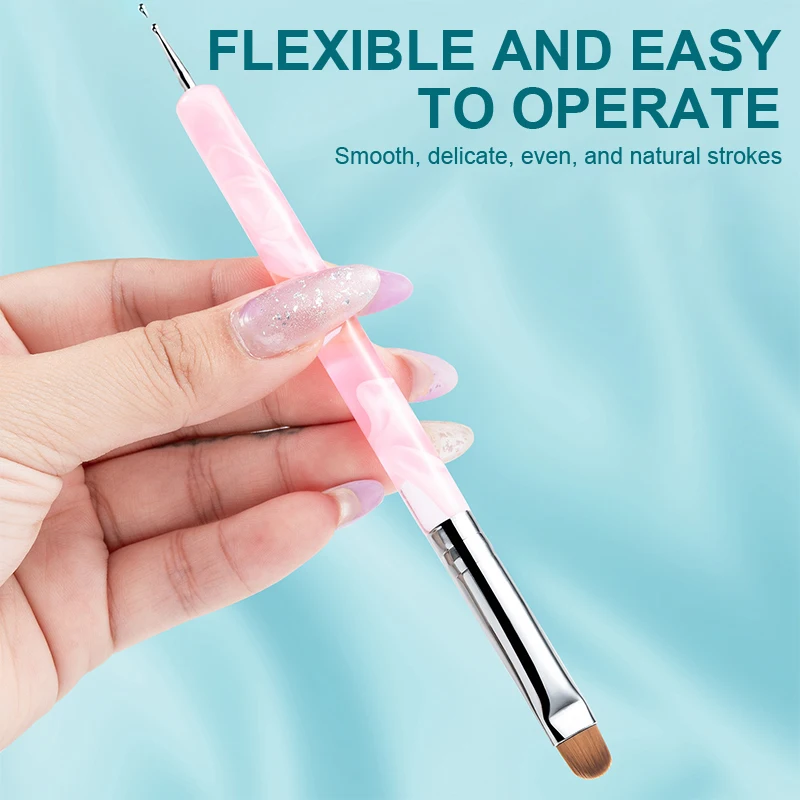Acrylic Nail Art Painting Pens Dual-Head Dual-Purpose For Nail Design Soft Slender Brush Gradient Gel Drawing Diy Brush 2