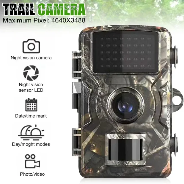 Mini caméra de chasse 16MP 1080P avec vision nocturne, détection de mouvement, étanche, pour la surveillance de la faune et les pièges extérieurs 1